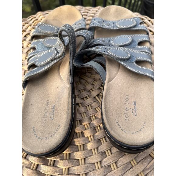 Clarks Women’s Leisa Cacti Sandal US 8 EU 39 Brown Leather Slide Adjustable Shoe - Picture 5 of 15